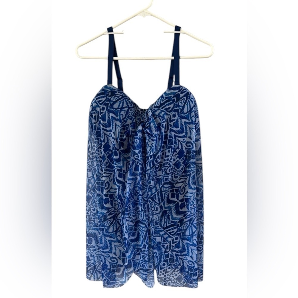 Lauren Ralph Lauren one Piece Sheer Overlay Swimsuit size 16W
